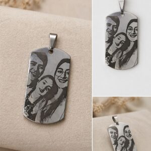 COLLAR PLACA MILITAR RECTANGULAR 2.5X4.5CM