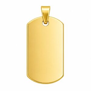 COLLAR PLACA MILITAR DORADO RECTANGULAR 2.5X4.5CM
