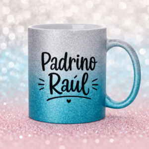 Jarro con brillos azul con plomo