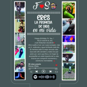 8 PLACA RECTANGULAR 2 FILAS DE FOTOS