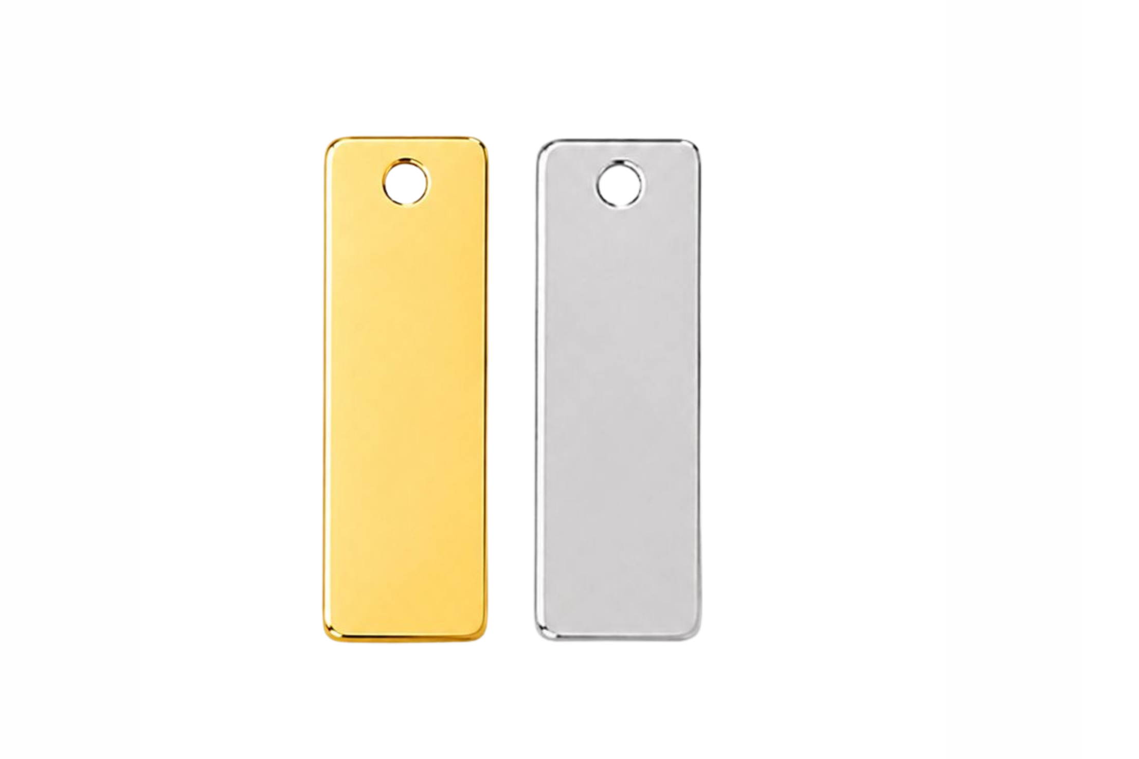 DIJE RECTANGULAR 0.5X1.2CM 2 COLORES