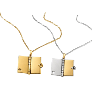 COLLAR DE LIBRO CON HOJAS