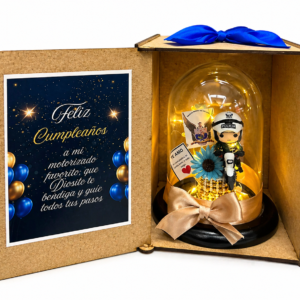 Funko de 7cm + accesorio+ cupula + caja de mdf