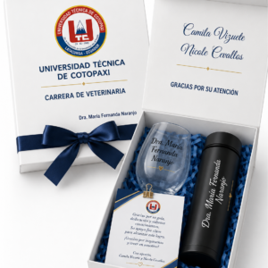 Caja de defensa de tesis copa y termo