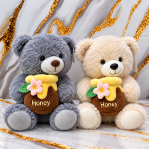 OSO MIEL CREMA Y PLOMO 25CM